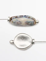 Broche pièce céramique feuille