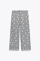 PANTALON JUPE-CULOTTE VICHY BRODÉ