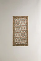 FLORAL PRINT BLOCK AREA RUG