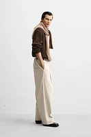 HERRINGBONE WIDE FIT PANTS