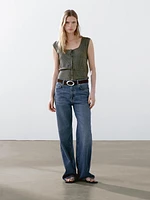 Linen knit corset top