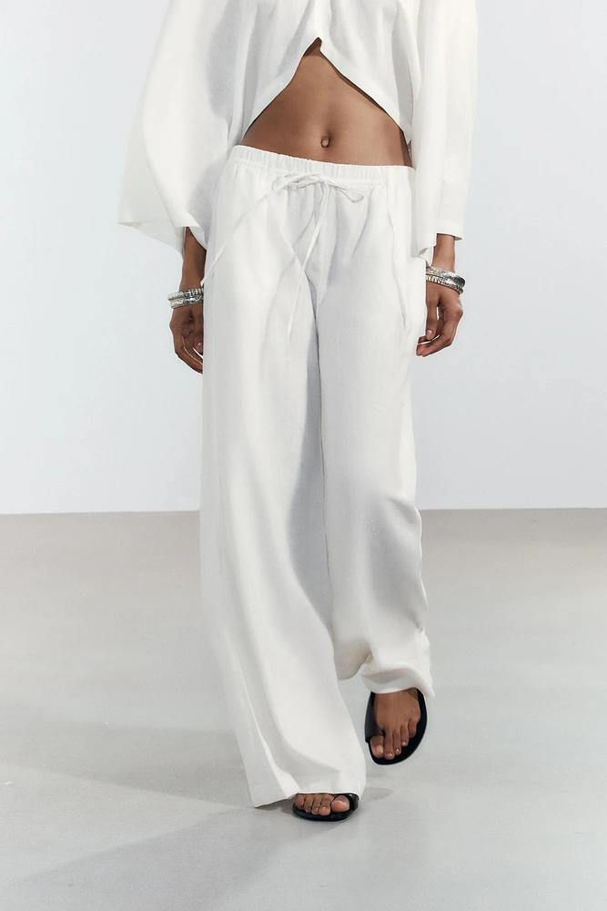 PANTALON PALAZZO EN LIN