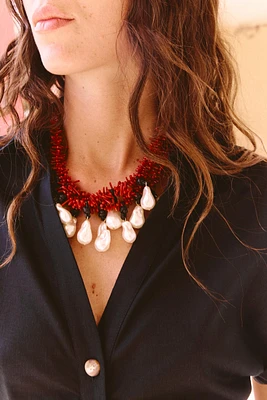 BEAD AND PEARL NECKLACE