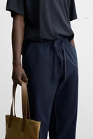 RELAXED FIT COTTON LINEN PANTS
