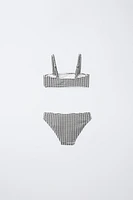 6-14 ANS/ BIKINI TEXTURÉ À CARREAUX VICHY