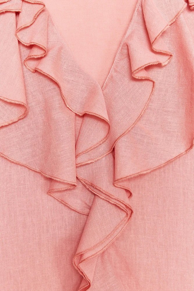 CHEMISE SANS MANCHES À VOLANTS