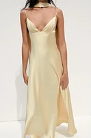 SATIN EFFECT FOULARD DRESS