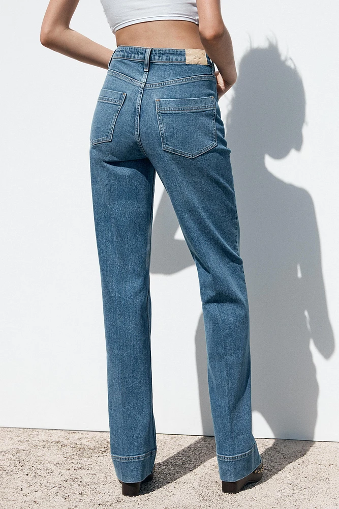 JEAN Z1975 TAILLE HAUTE À POCHES PLAQUÉES