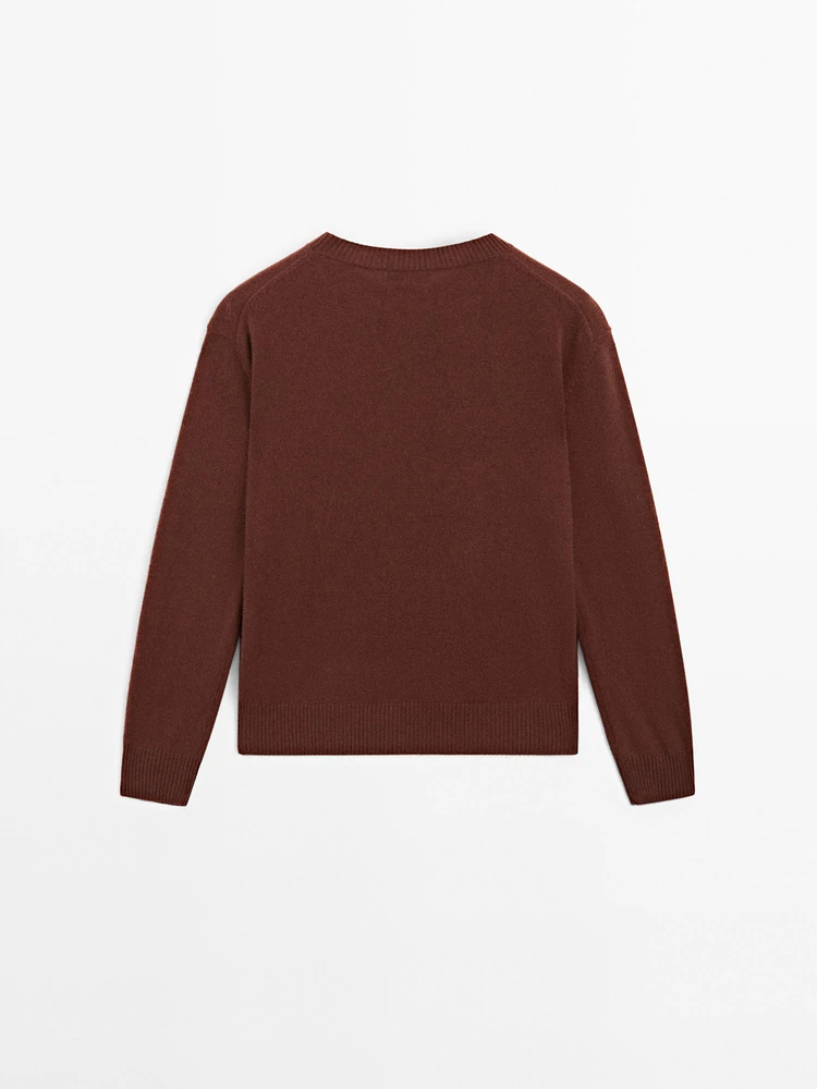 Pull col rond 100 % cachemire