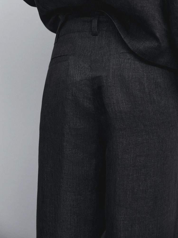 Faded 100% linen trousers