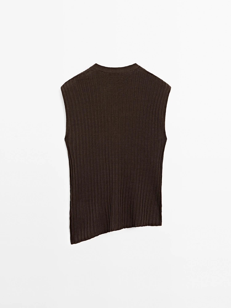 Top en maille fine 100 % lin