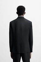BLAZER COSTUME À CHEVRONS LIN - COTON