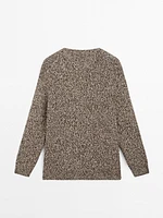 Mouliné V-neck long cardigan