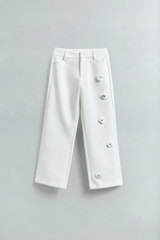 3D FLORAL PANTS