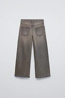 DISTRESSED EFFECT WIDE LEG JEANS