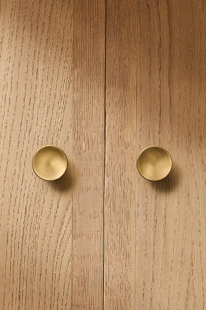 SET OF ROUND BRASS KNOBS (SET OF 2