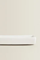 WHITE EARTHENWARE BATHROOM SOAP DISH