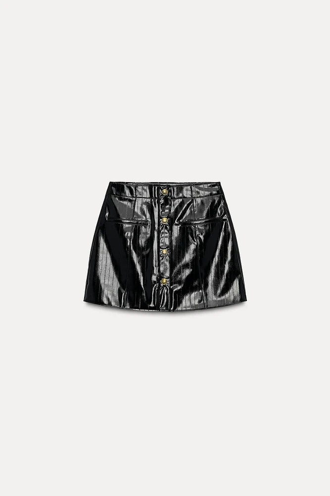 ZW COLLECTION FAUX LEATHER SHORT SKIRT