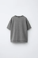 WASHED EFFECT KNIT T-SHIRT