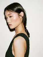 Braided suede leather top