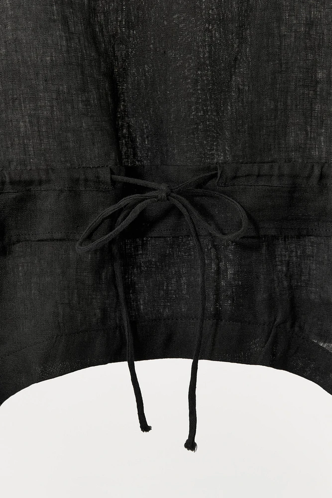 BLOUSE EN LIN 100 % À NŒUDS