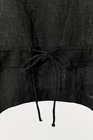 BLOUSE EN LIN 100 % À NŒUDS