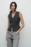 PLAIN KNIT VEST