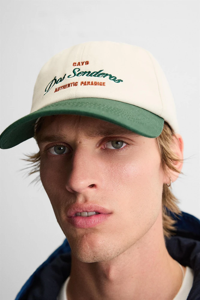 CONTRAST EMBROIDERED CAP