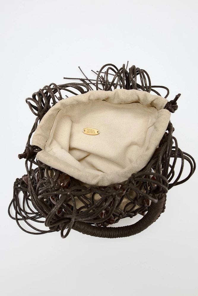 BEADED BUCKET BAG
