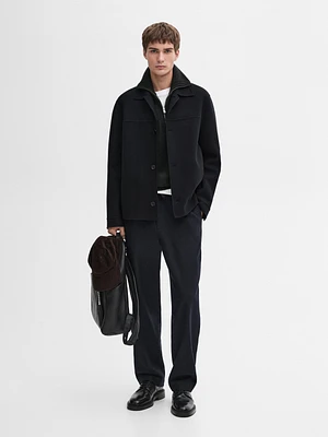 Double-layer wool jacket