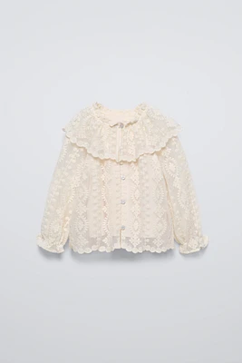 EMBROIDERED TULLE SHIRT