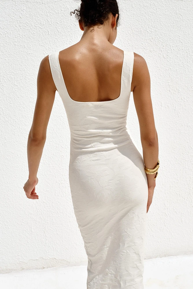 ROBE DÉCOLLETÉ CARRÉ STRETCH