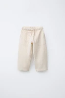 STRAIGHT LEG EMBROIDERED PANTS