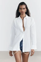 OVERSIZED LINEN BLEND SHIRT