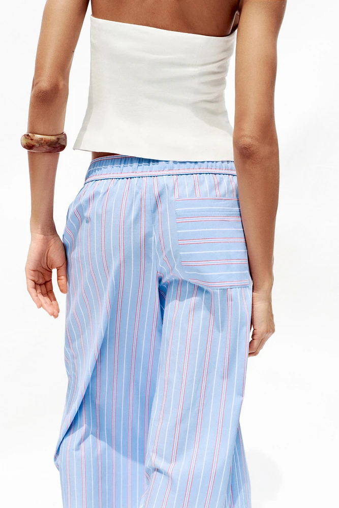 STRIPED POPLIN PANTS
