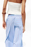 STRIPED POPLIN PANTS