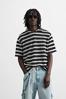 STRIPED KNIT POLO SHIRT