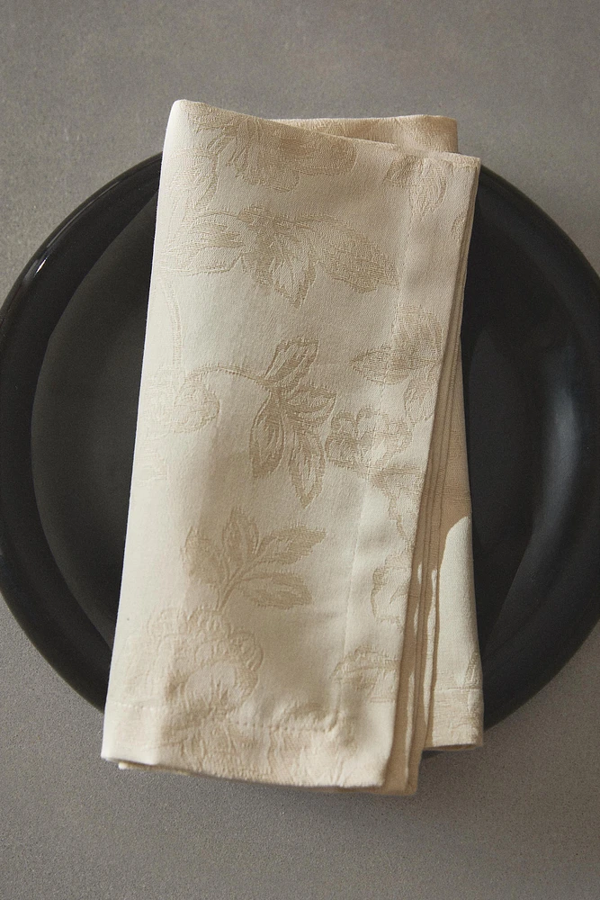 SERVIETTES DE TABLE JACQUARD FLEURS (LOT 2)