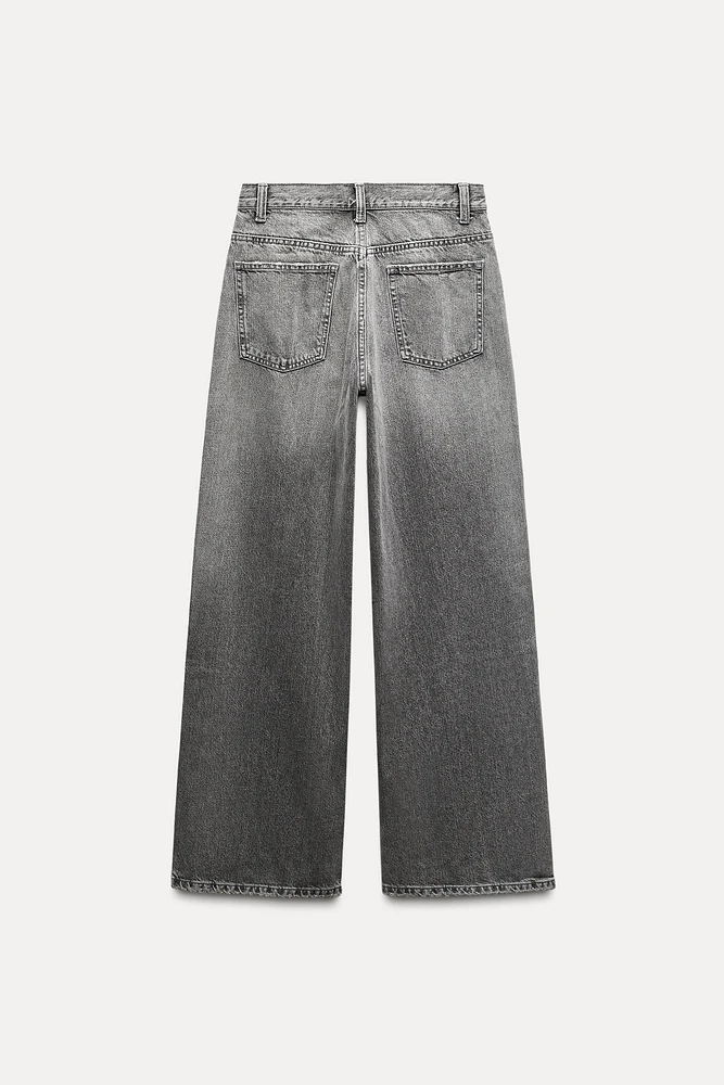 TRF MID-RISE CROSS WAIST BAGGY JEANS