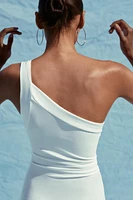 ROBE MI-LONGUE ASYMÉTRIQUE