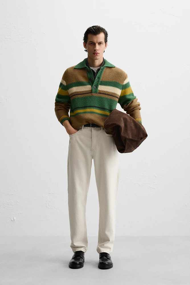 STRIPED KNIT POLO