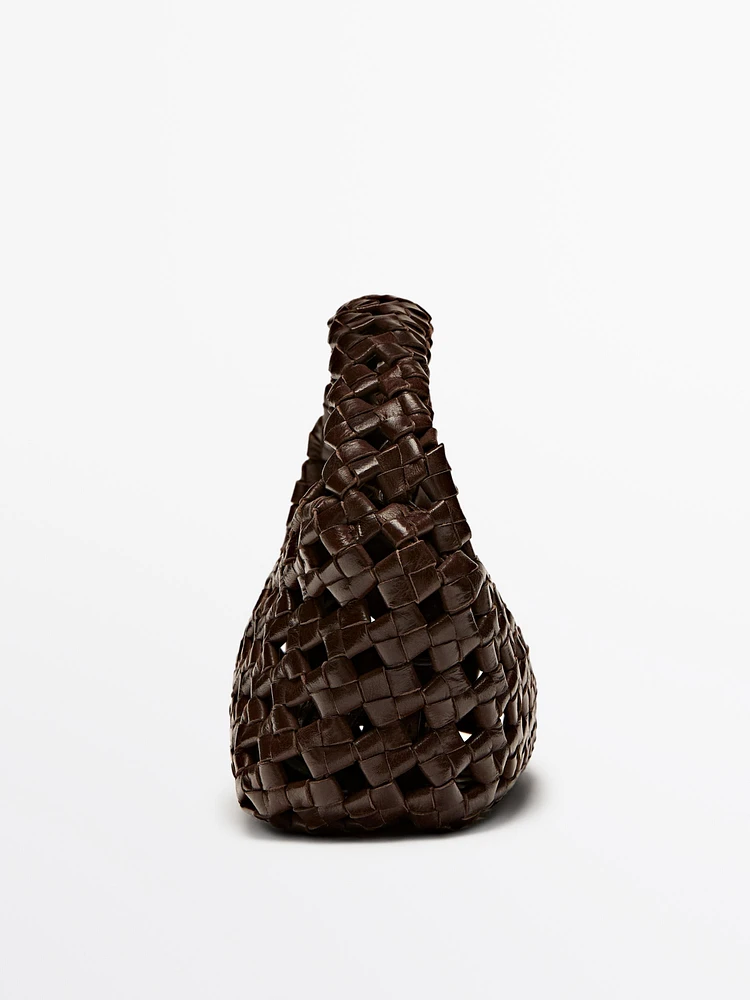 Nappa leather braided mini bag