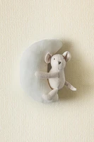 CHILDREN’S PLUSH TOY RATTLE WITH A MOUSE AND MOON