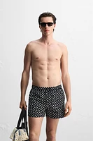 ABSTRACT PRINT SHORT SWIMMING TRUNKS