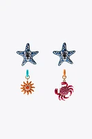 LOT DE BOUCLES D'OREILLES BLEU MARINE