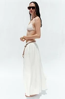 BRAIDED BELT MIDI SKIRT