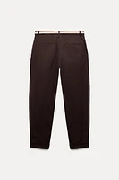 BELTED CHINO PANTS