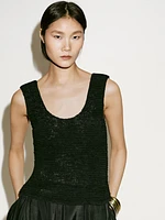 Braided suede leather top