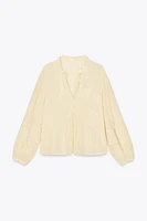 BLOUSE PLIS NERVURÉS ENTRE-DEUX