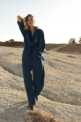 ZW COLLECTION LIMITED EDITION 100% LINEN BAGGY PANTS